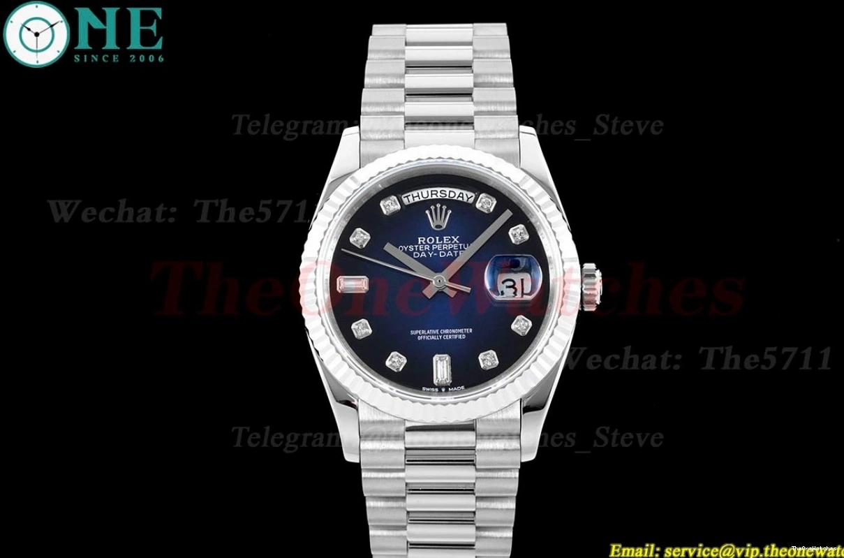 A2836 Pres Gradient RAF 36mm SS SS DayDate Dial Blue 0303